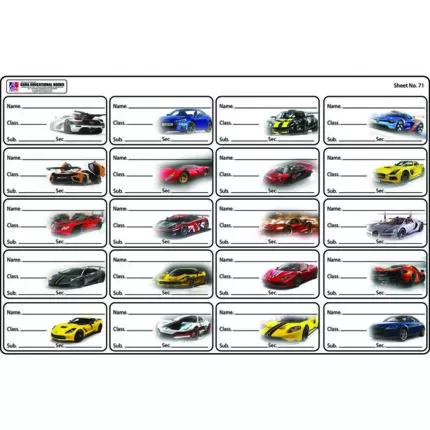 Sheet No 71 (Car Stickers)