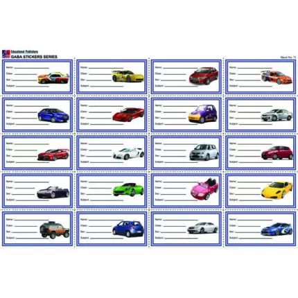 Sheet No 71 (Car Stickers)