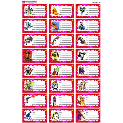 Sheet NO 73 (Cartoon Sticker)