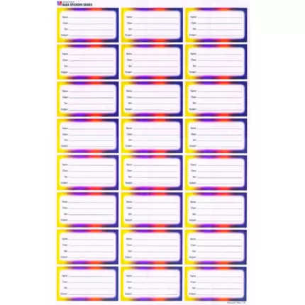 Sheet No 75 (Sticker Name)